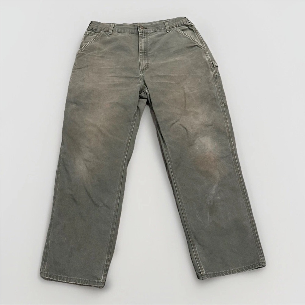 Vtg CARHARTT Men's Canvas Carpenter Dungaree Pants 38 x 32 Well Worn Y2K Rugged